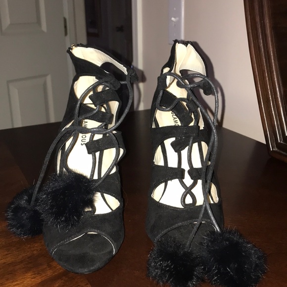 🛍 Glamorous, Size 6, Black, Suede Heels 🛍 - Picture 2 of 6